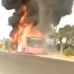 Watch: Close shave for over 30 passengers as TSRTC bus catches fire