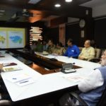 PM makes aerial survey of flood affected areas of Gujarat; reviews flood relief at a high level meeting at Ahmedabad Airport